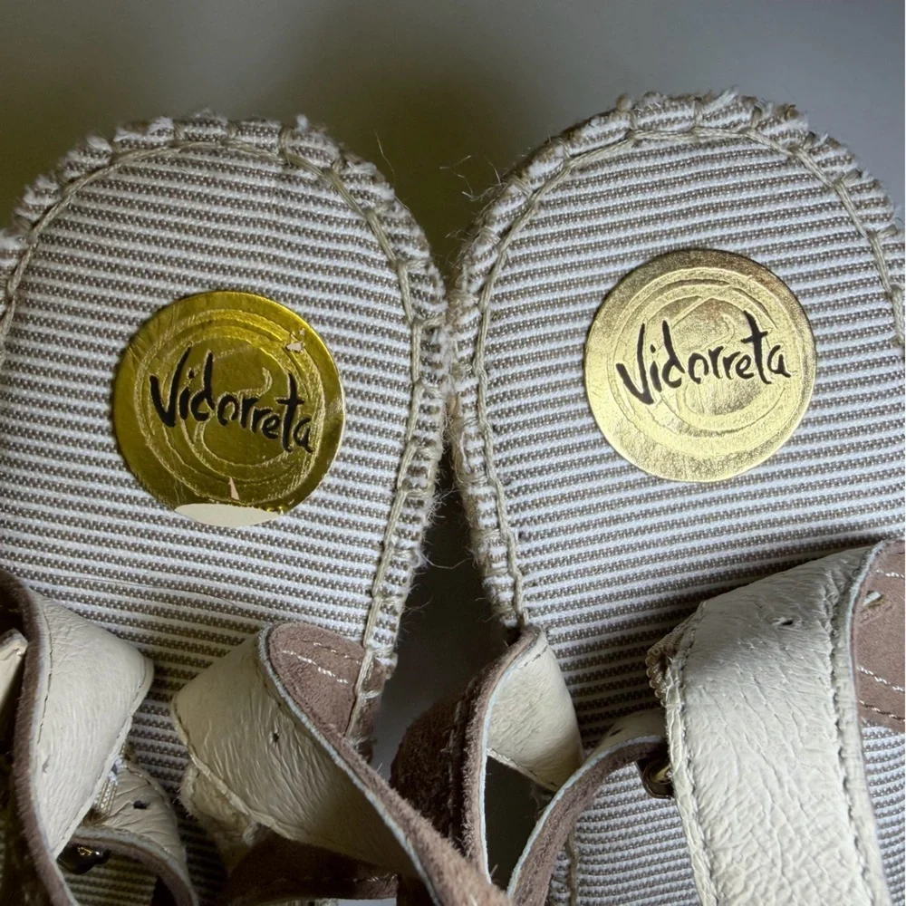 Vidorreta Taupe Espadrille Wedge Sandals Sz 40 (10) made in Spain Summer